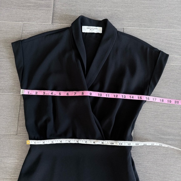 MM Lafleur The Tory Dress Black Size 0 P Career Work Office Faux Wrap Dress - Picture 9 of 16